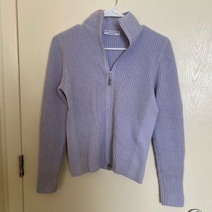 Brunello Cucinelli cashmere zip up sweater in lilac